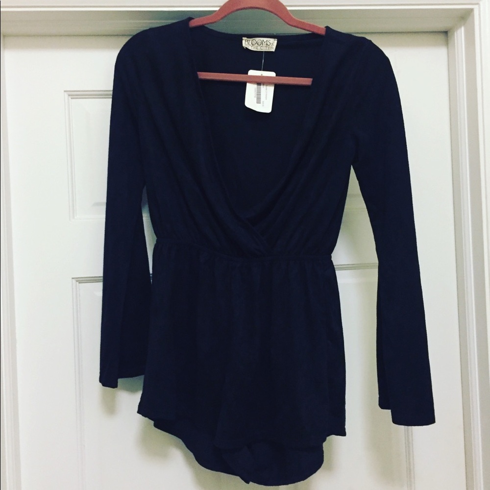 Black long sleeve romper